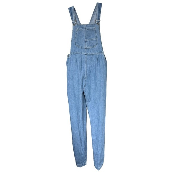 Vintage 90s Denim Jean Overalls Size XS Light Wash Jumpsuit Onesie - Picture 10 of 10